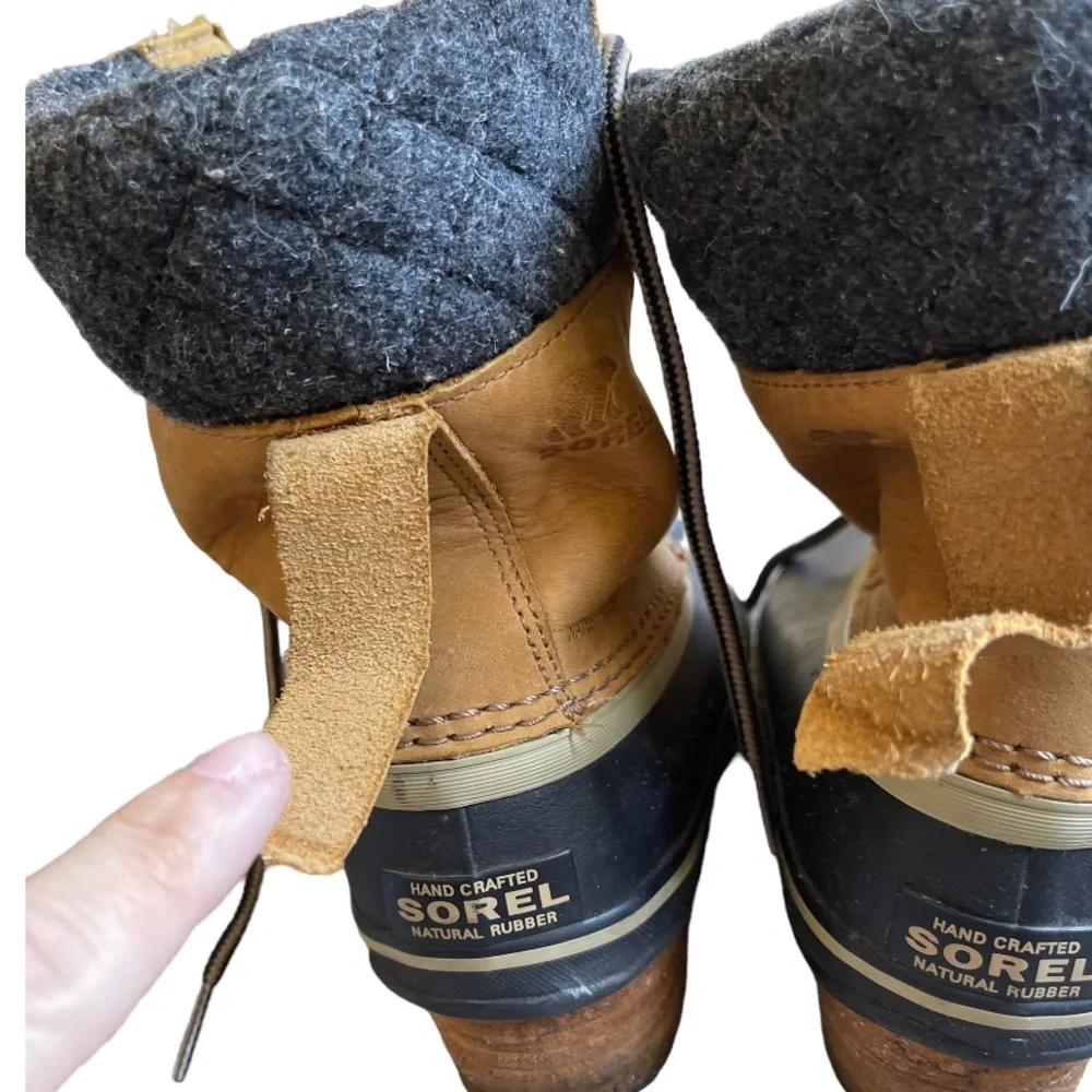 Womens Sorel Slimpack II Lace Elk/Black Leather Boots NL2348-286 Size 8.5‎